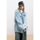 Unisex Jacket Retro Washed Denim Jacket for Men and Women Couple's Tops
